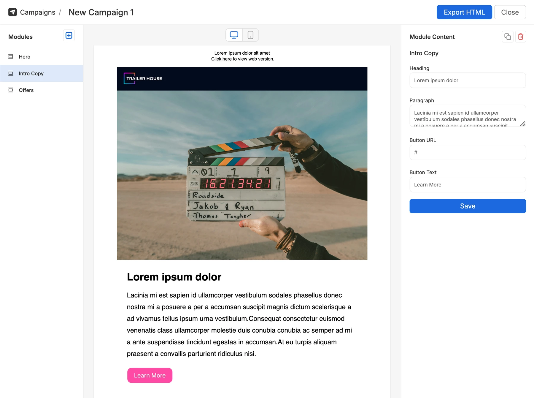 Screenshot of Modular Mail app