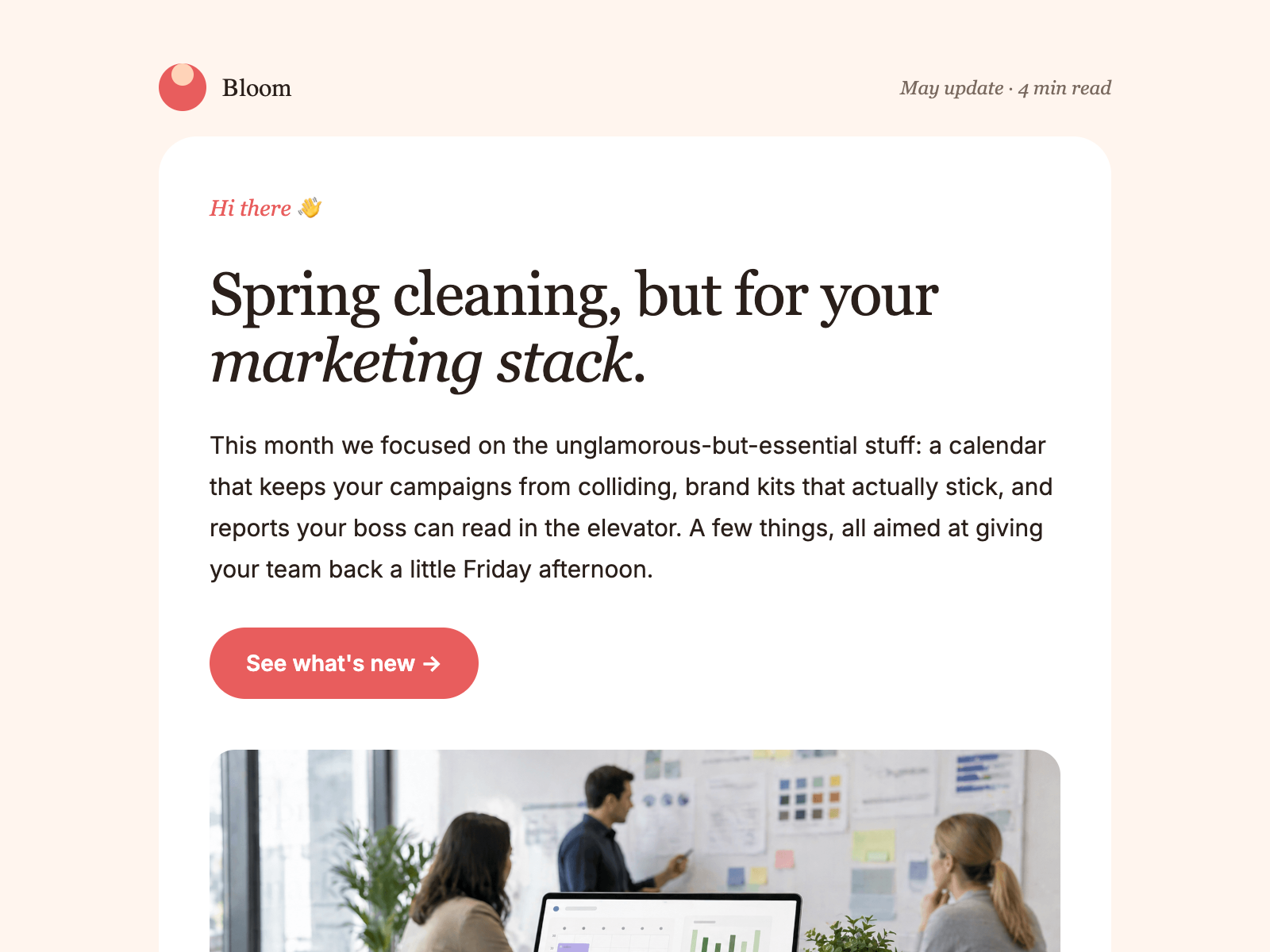 Monthly Update Email Template preview
